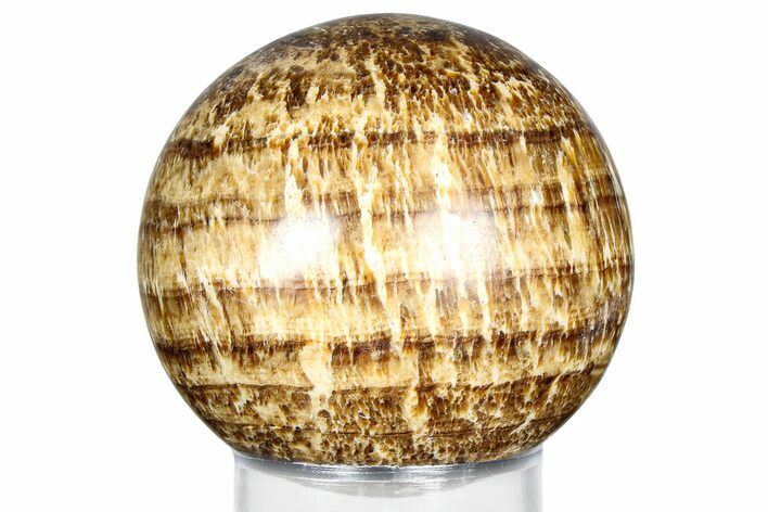 Polished Banded Aragonite Sphere - Peru #363426